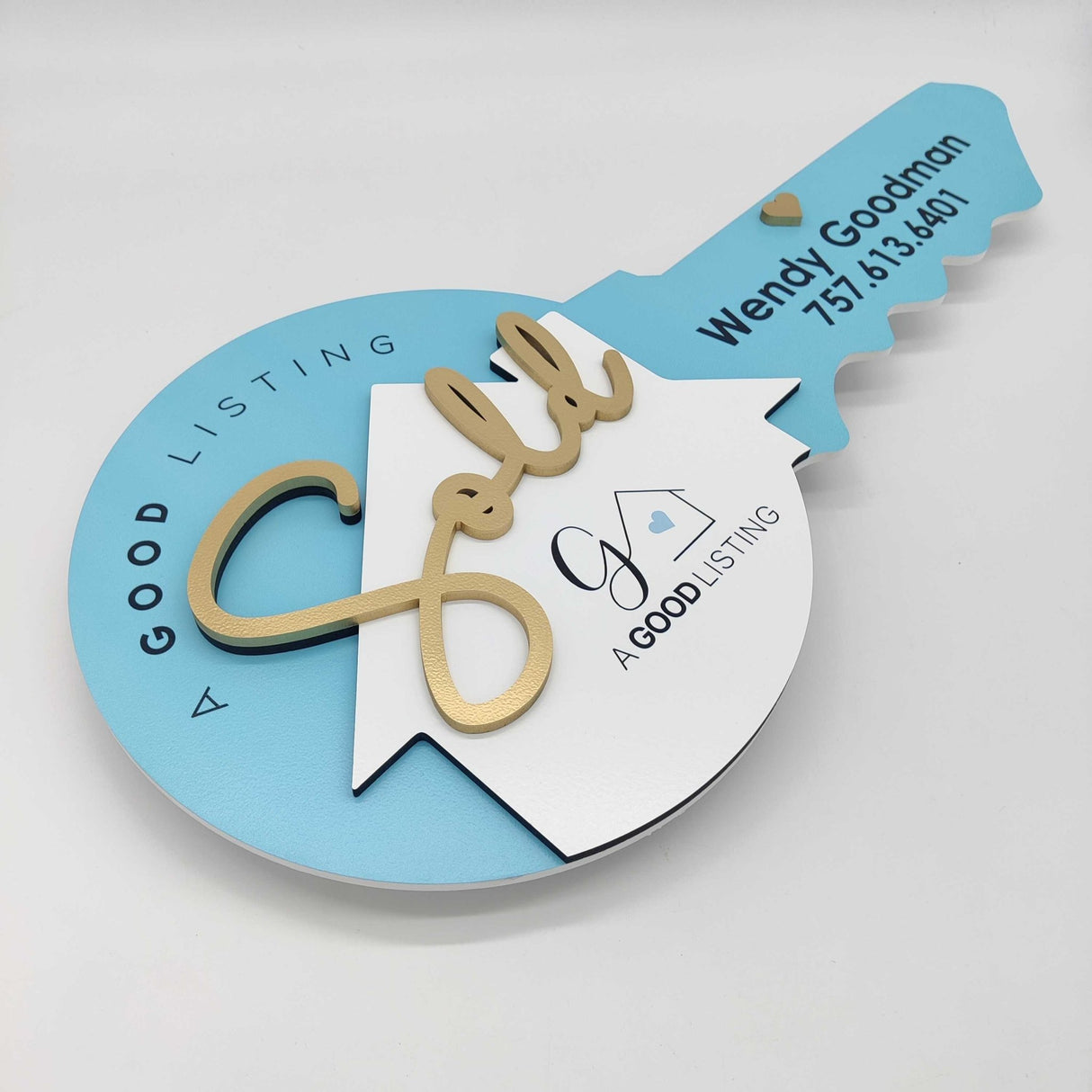 Round Shaped «Sold» Tiffany Blue Realtor Sign - Real Estate Store