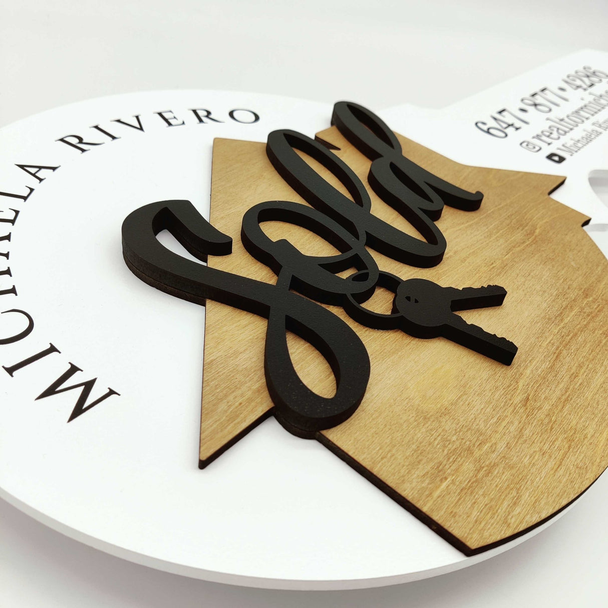 Round Shaped «Sold with keys» Realtor Sign - Real Estate Store