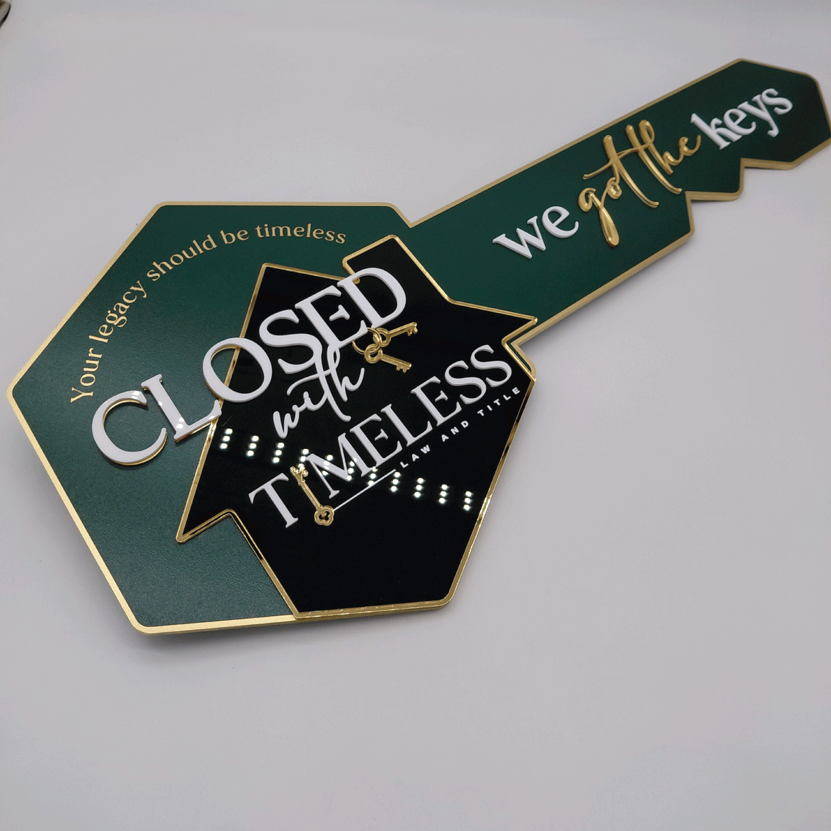 Mirrored Realtor Sign "Closed with Timeless"