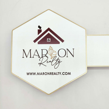 Key Shaped Sign "Sold" with logo
