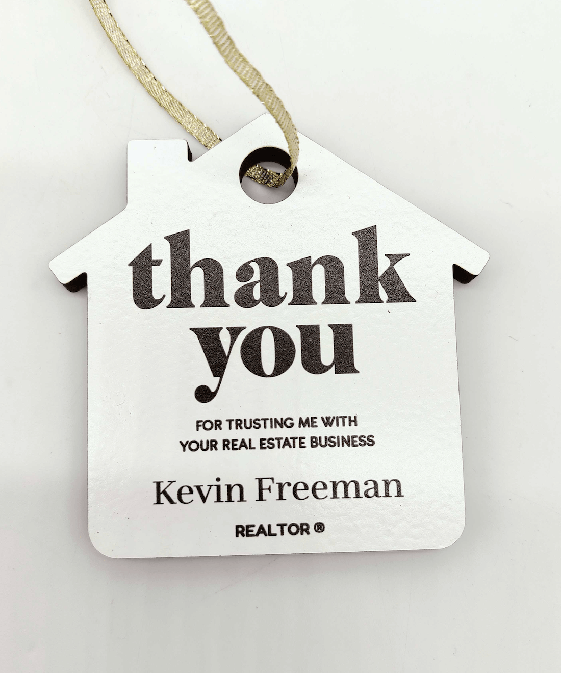 «Thank you» wood custom tag - Real Estate Store