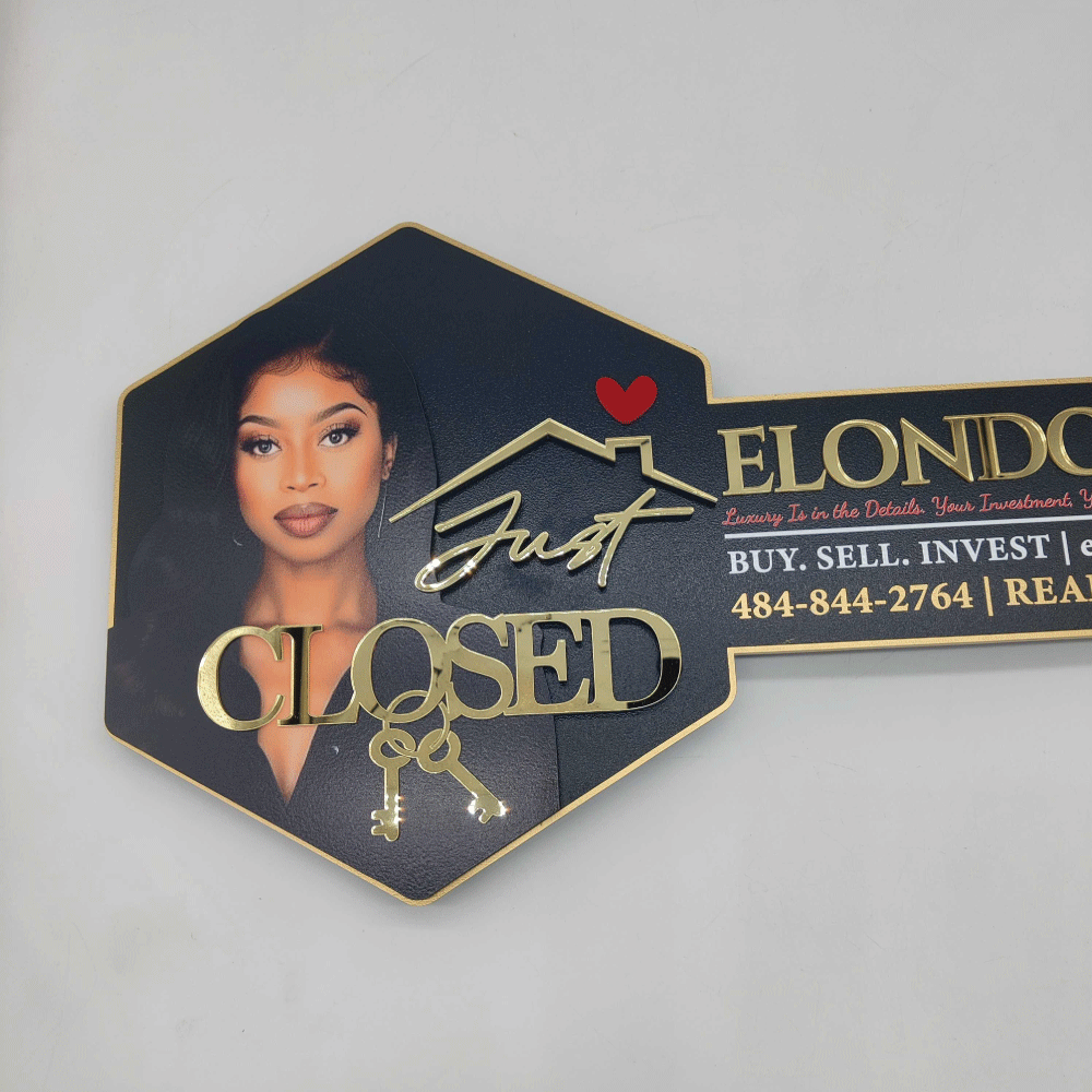 Mirrored Gold Sign for Realtors