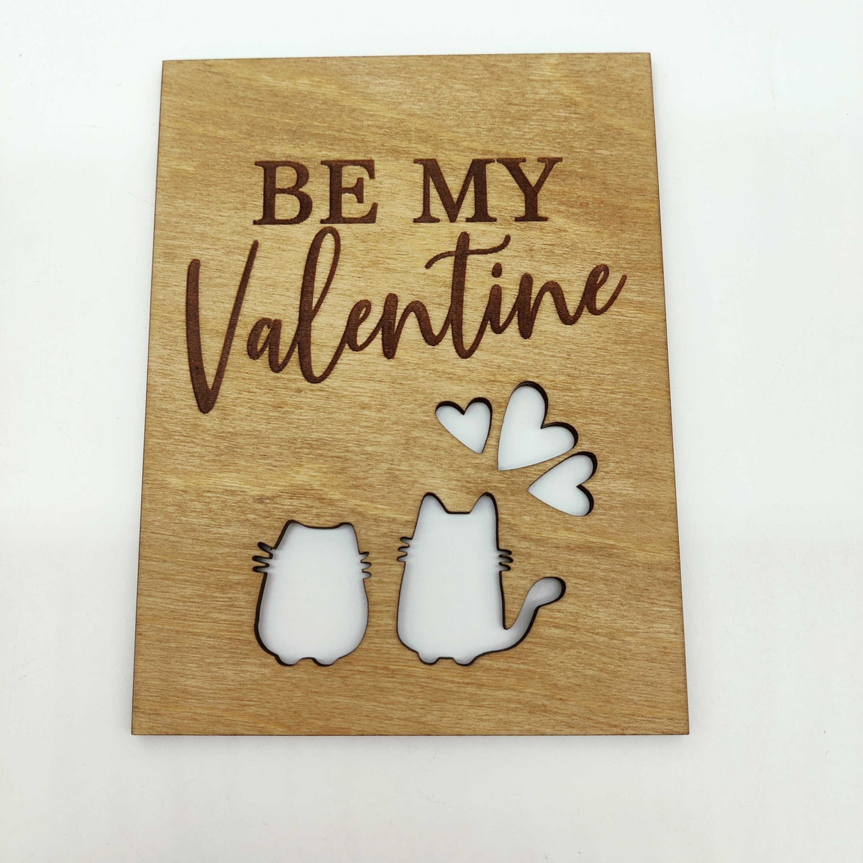 Wooden Card for Valentine's Day «BE MY Valentine» - Real Estate Store