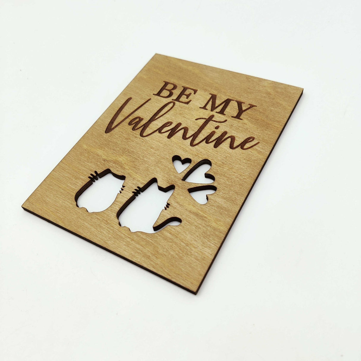 Wooden Card for Valentine's Day «BE MY Valentine» - Real Estate Store