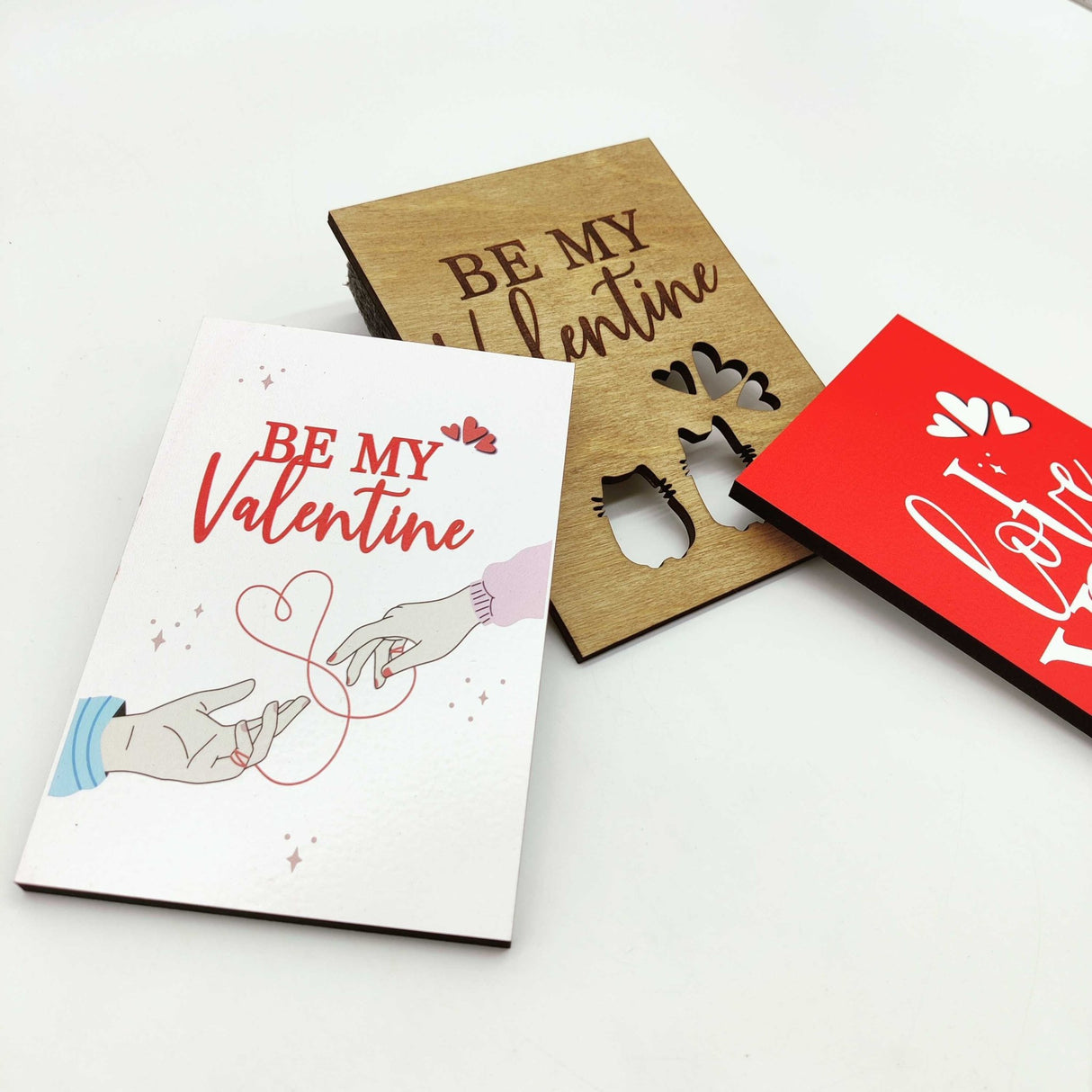 Wooden Card for Valentine's Day «BE MY Valentine» - Real Estate Store