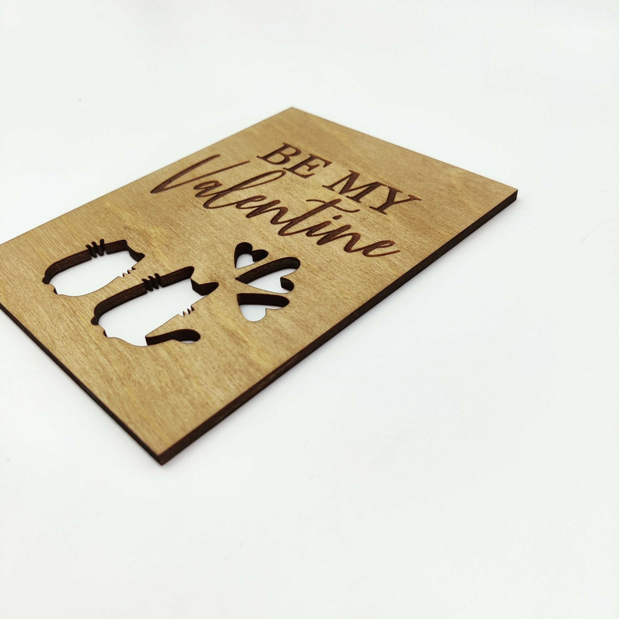 Wooden Card for Valentine's Day «BE MY Valentine» - Real Estate Store