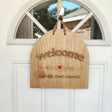 Wooden Door Sign «Welcome, Gather, Chat, Unwind» - Real Estate Store