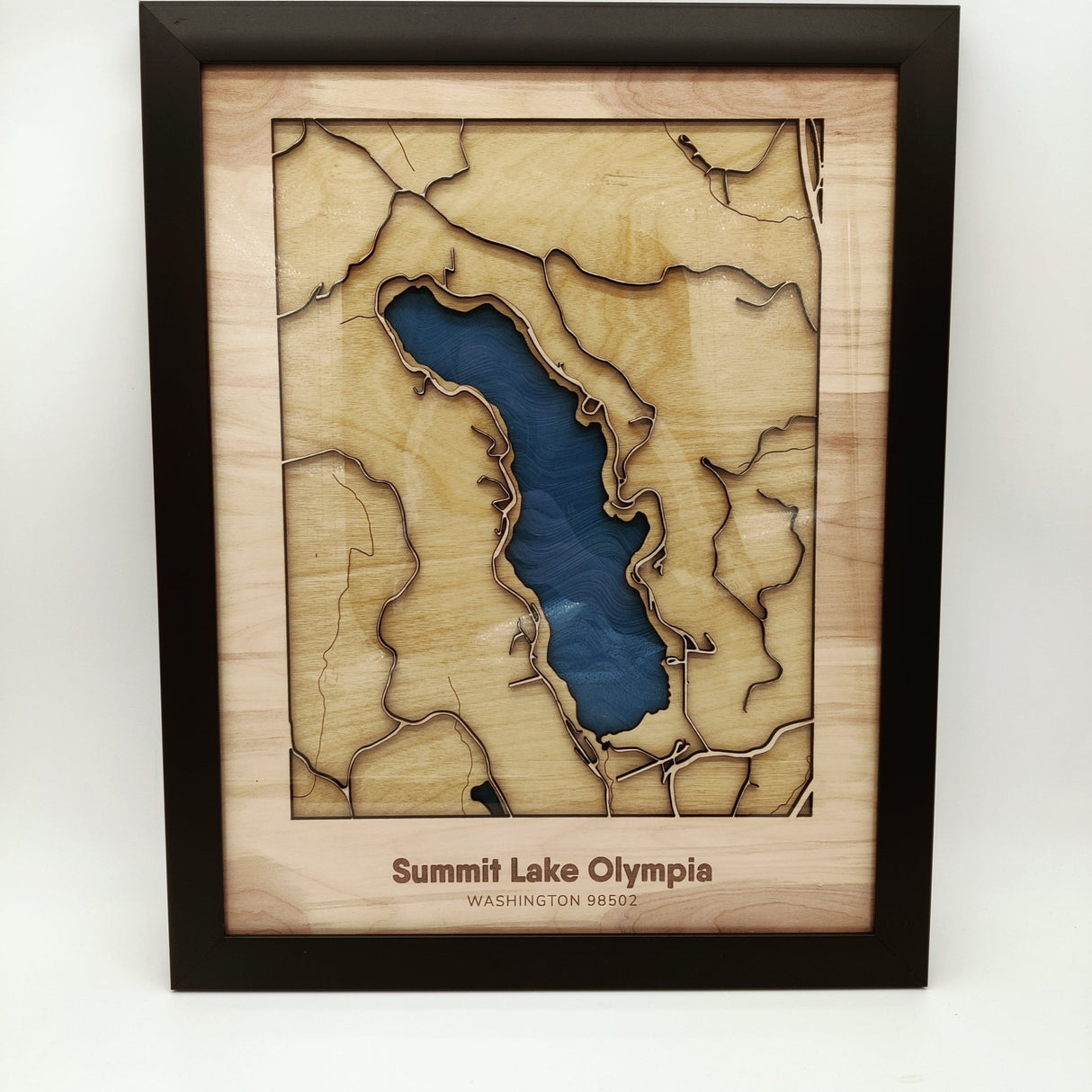 Wooden Lake Map Gift - Real Estate Store