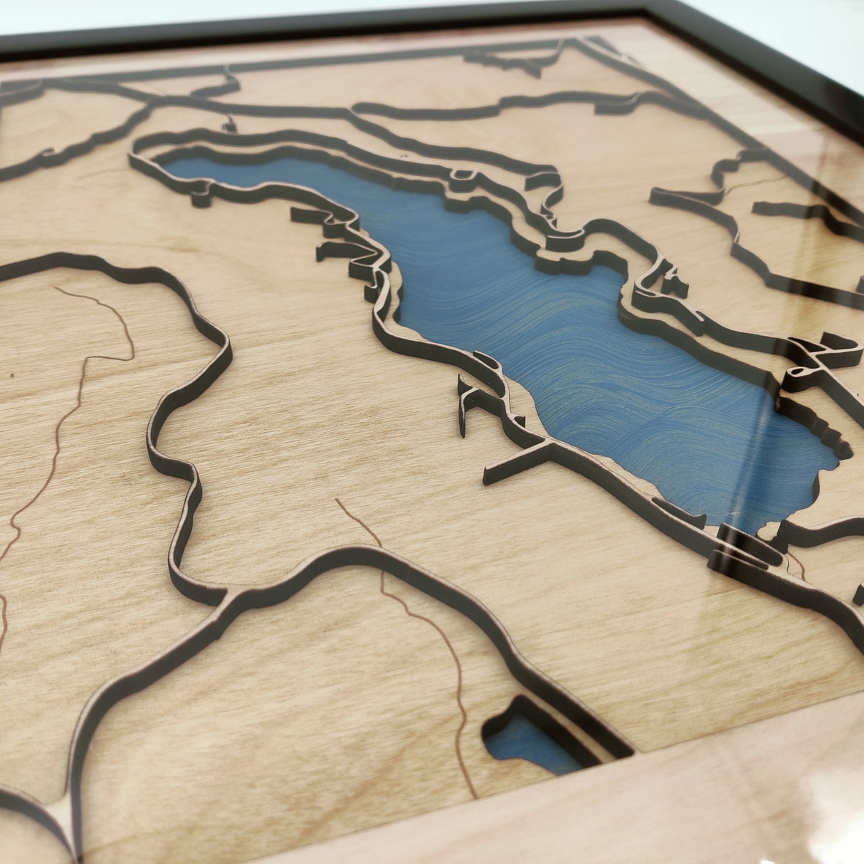 Wooden Lake Map Gift - Real Estate Store