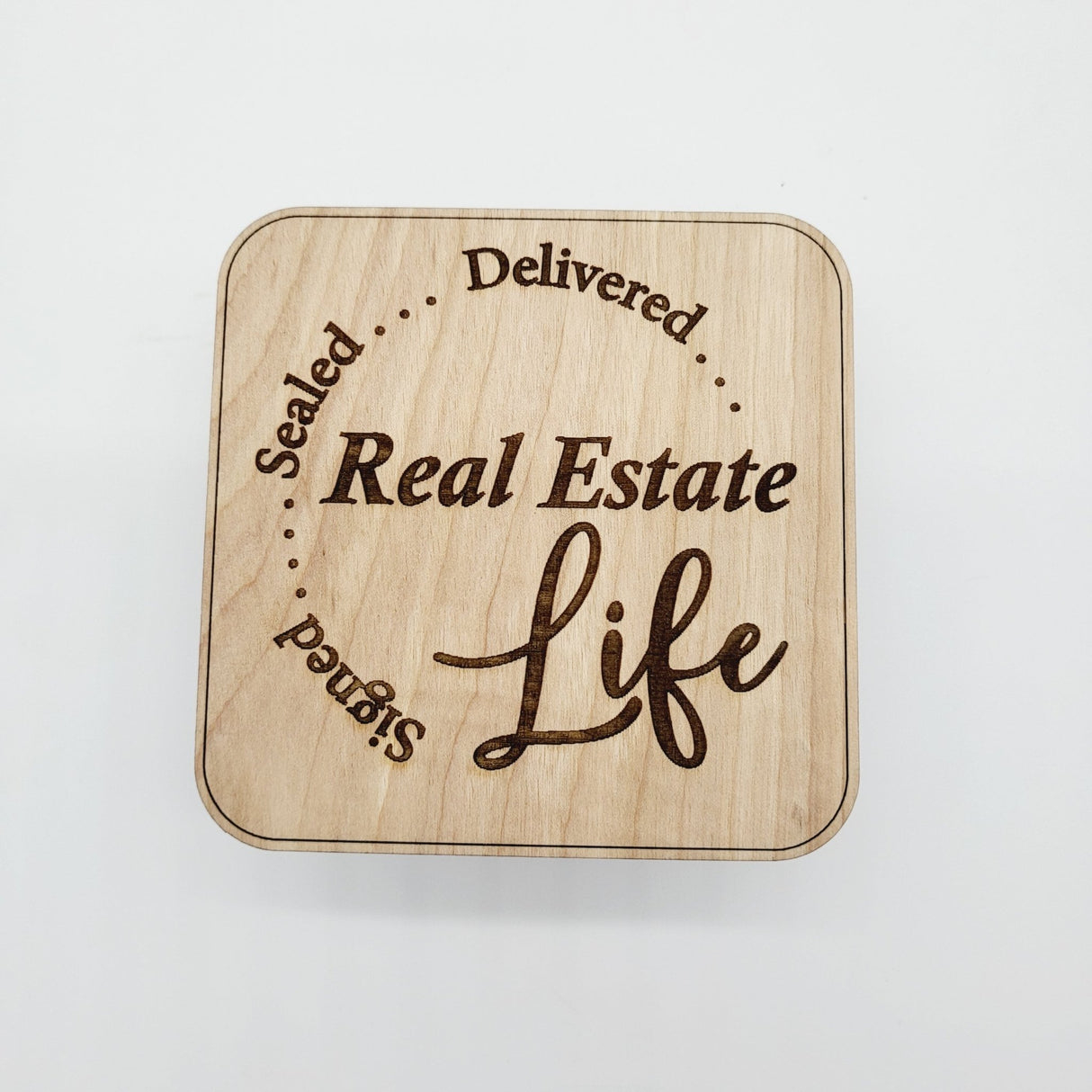 «Wooden Real Estate Coasters» - 4pc - Real Estate Store