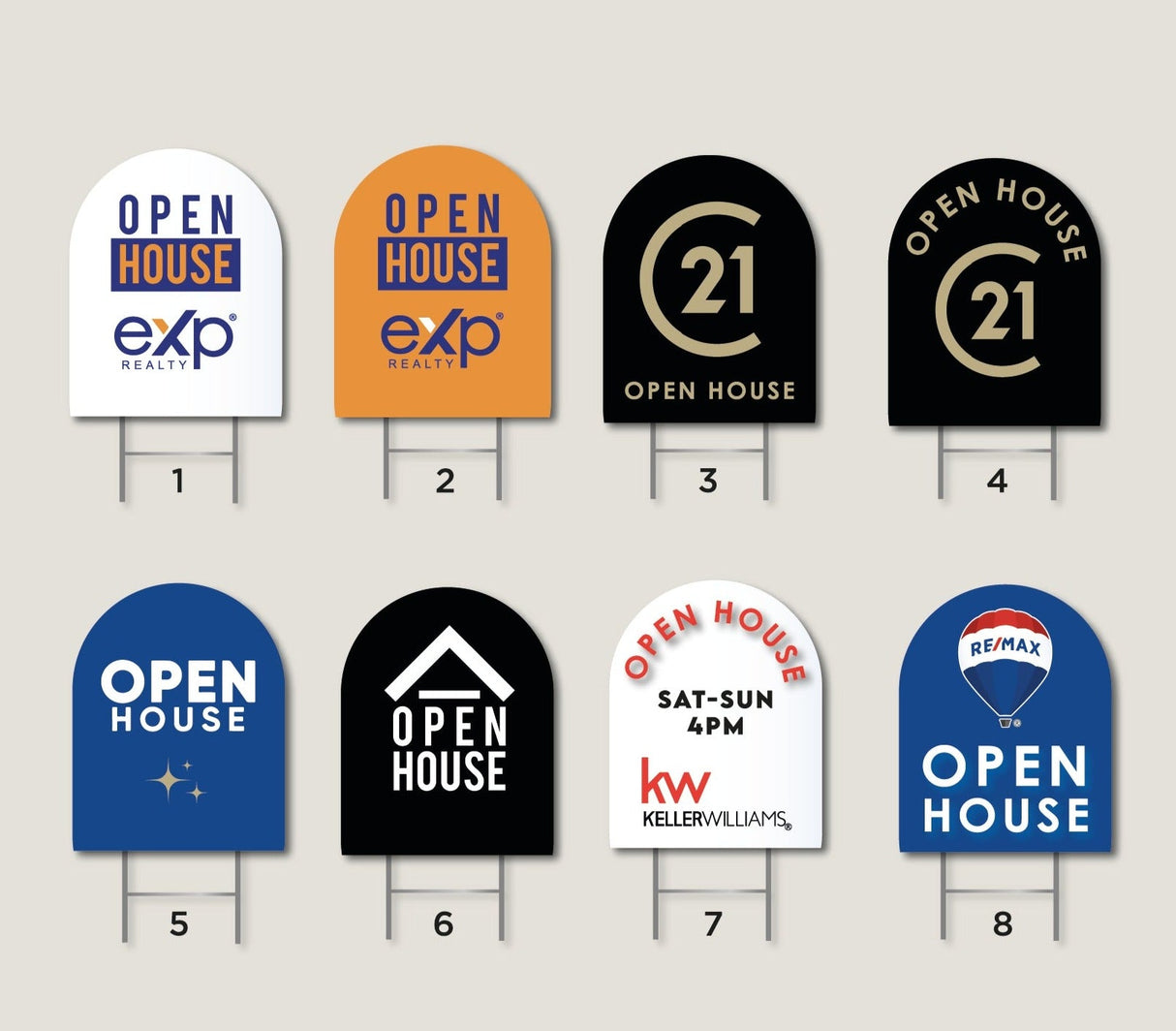 Yard Sign «Arched REMAX Open House Sign» - Real Estate Store