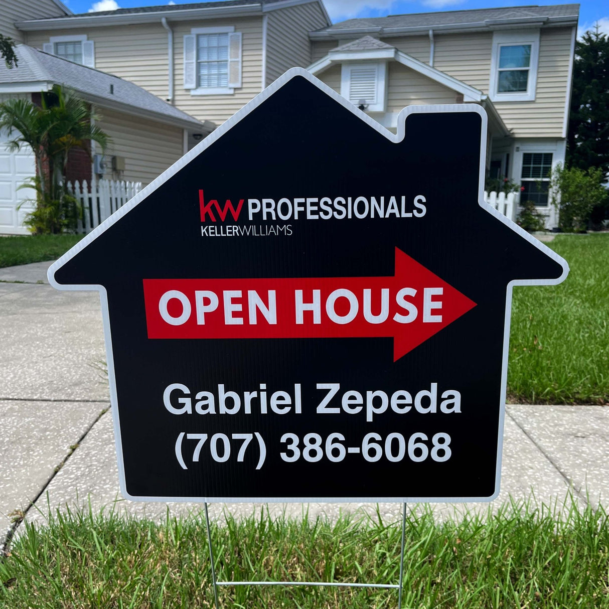 Yard Sign House Shaped Sign - Real Estate Store