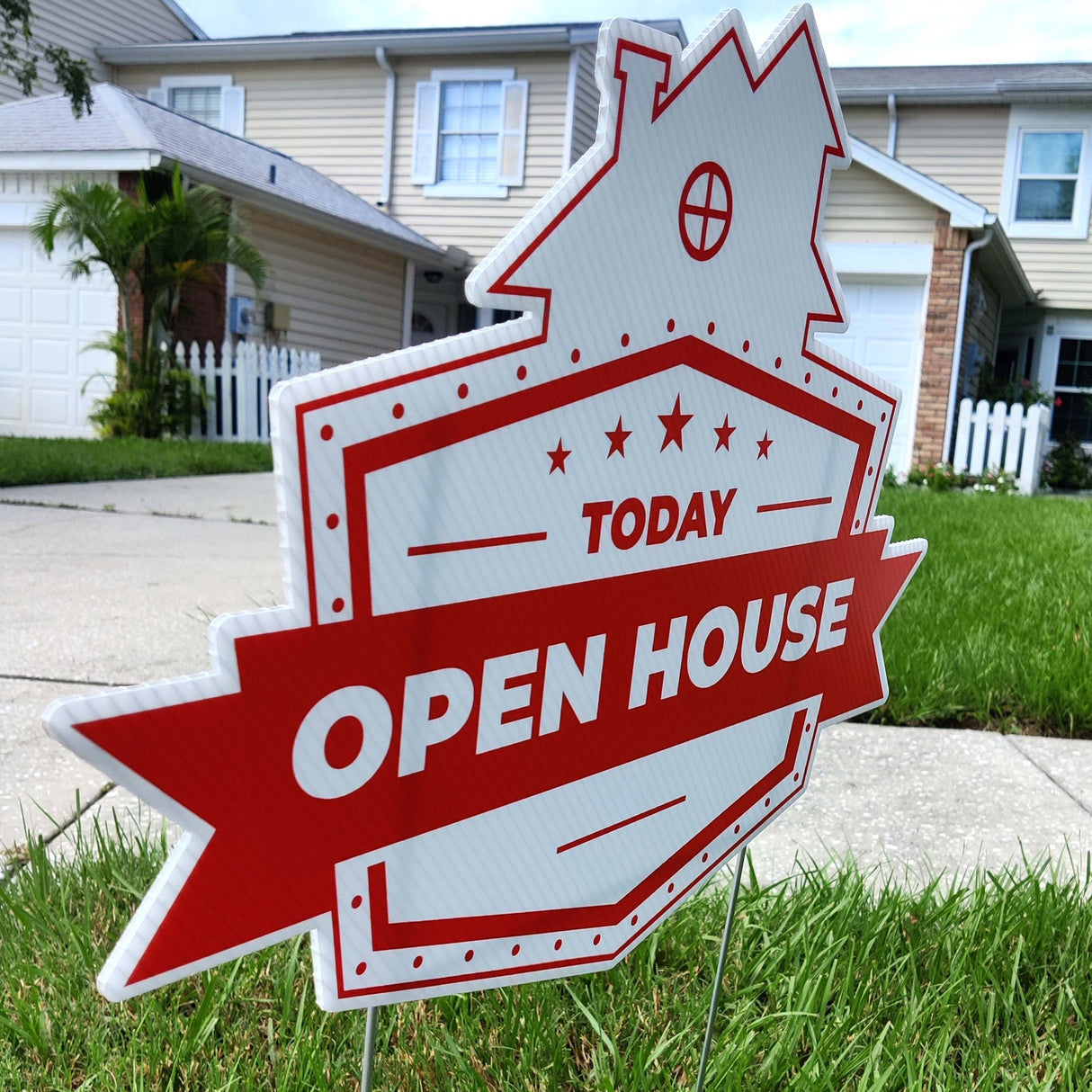 Yard Sign Open House Sign Multiple Houses Shape - Real Estate Store