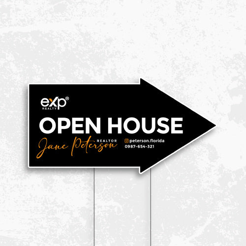 Black Yard Sign "Open House"