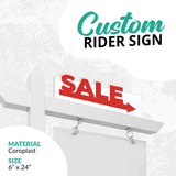 Realtor Rider Sign "Red Sold"