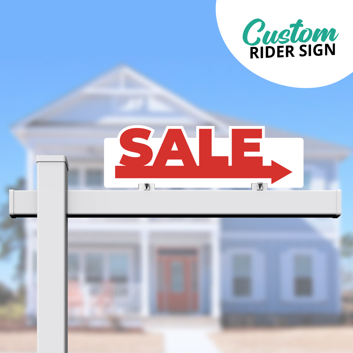 Realtor Rider Sign "Red Sold"