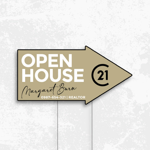 Gold Yard Sign "Open House"