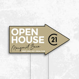 Gold Yard Sign "Open House"