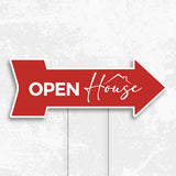 Arrow Red Sign "Open House"