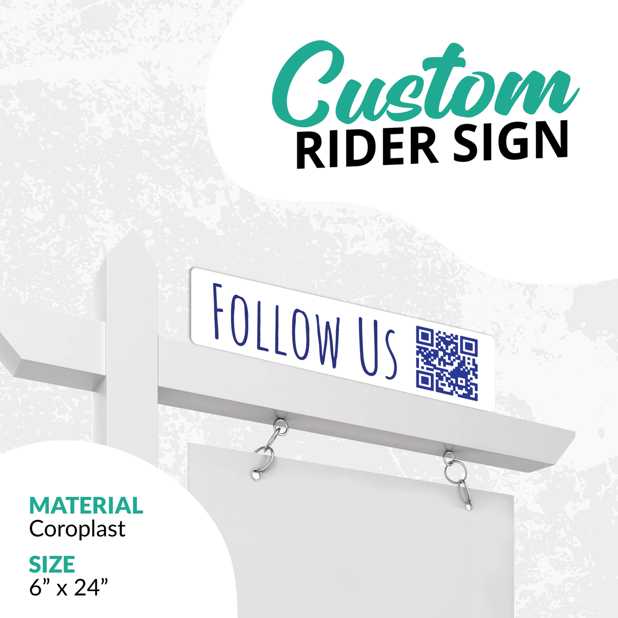 Realtor Rider Sign "Follow us"