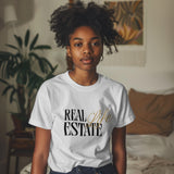 Real Estate T-Shirt "Real Estate Life" gold text style