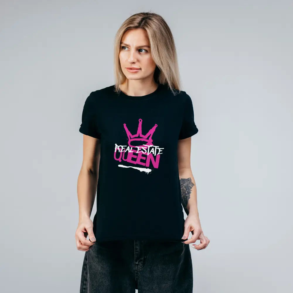 Real Estate T-Shirt "Real Estate Queen" pink text