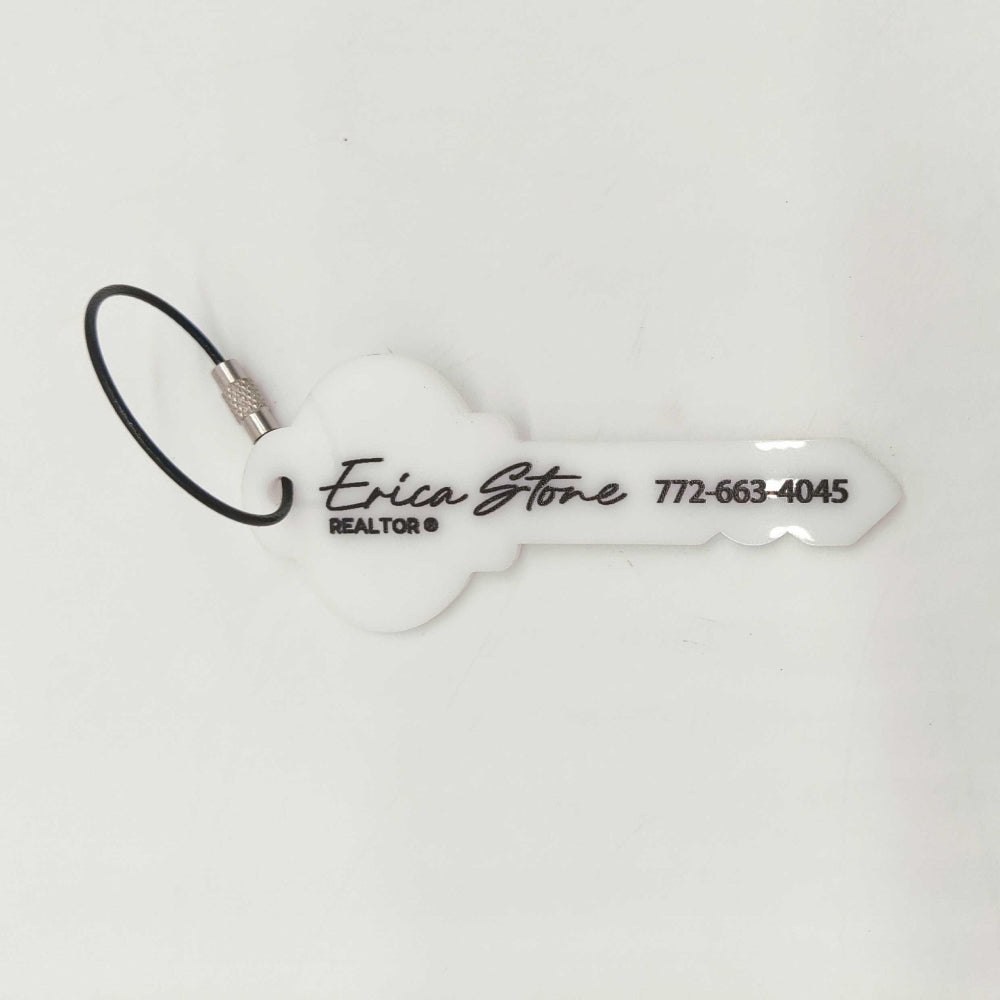 White Custom KeyChain for Realtor