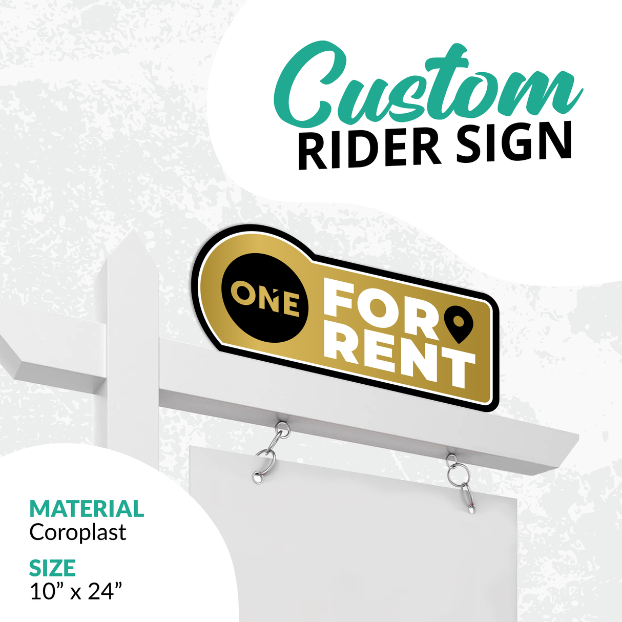 Rider Sign "For Rent One"