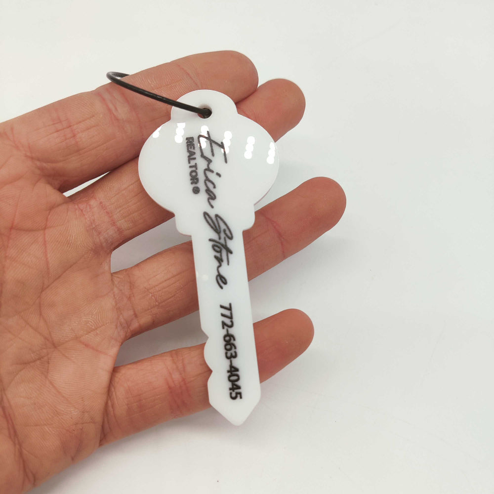 White Custom KeyChain for Realtor