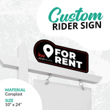 Rider Sign "For Rent Kw"