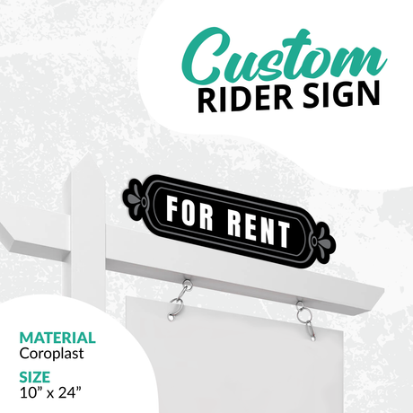 Rider Sign "For Rent"