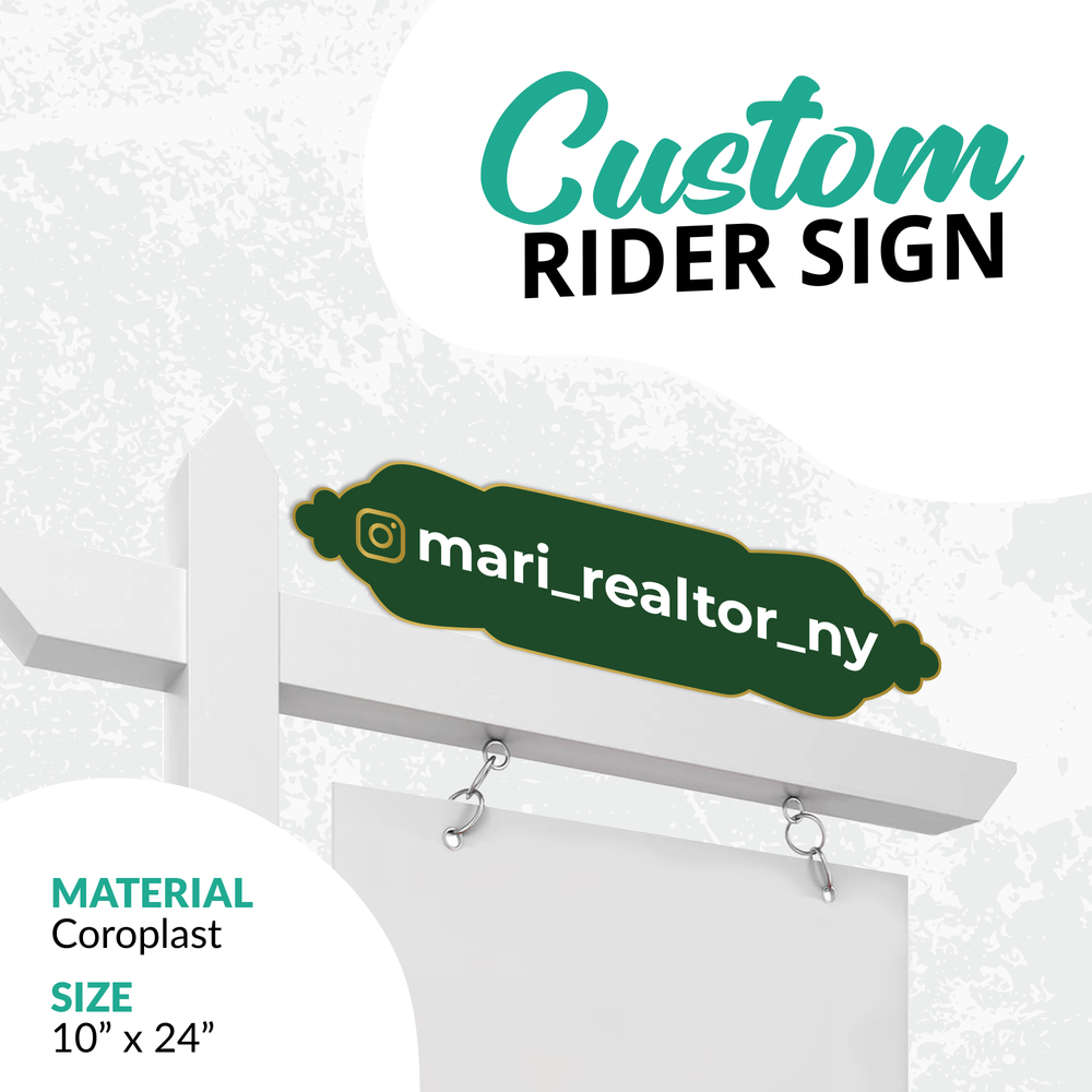 Example Name Sign Riders Real Estate Sign Rider