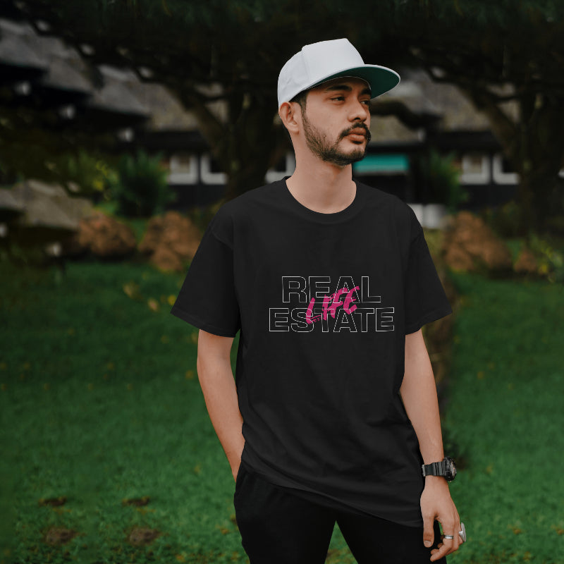 Real Estate T-Shirt "Real Estate Life" pink text