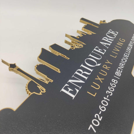 Black and Gold "Skyline" sign