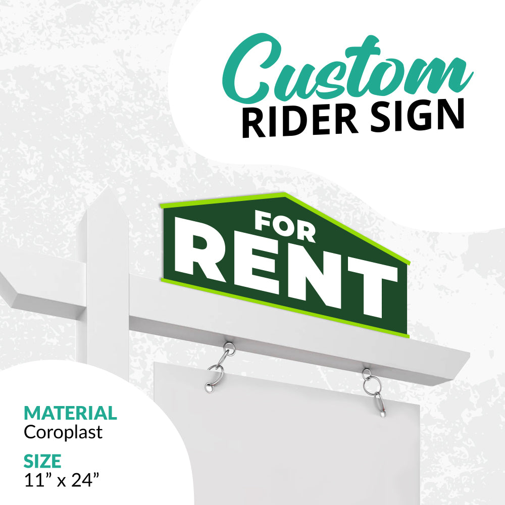 Real Estate Sign Rider "for Rent"