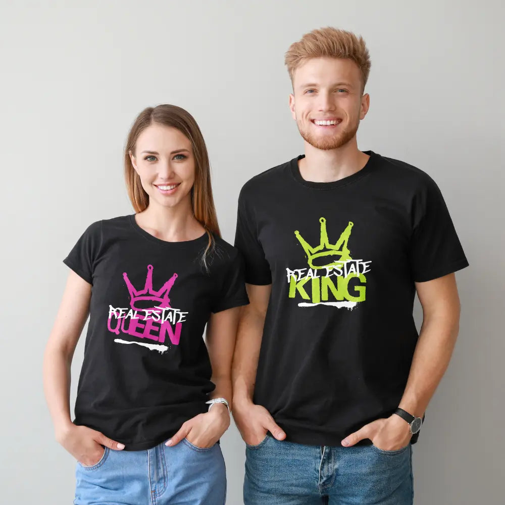 Real Estate T-Shirt "Real Estate King" green text