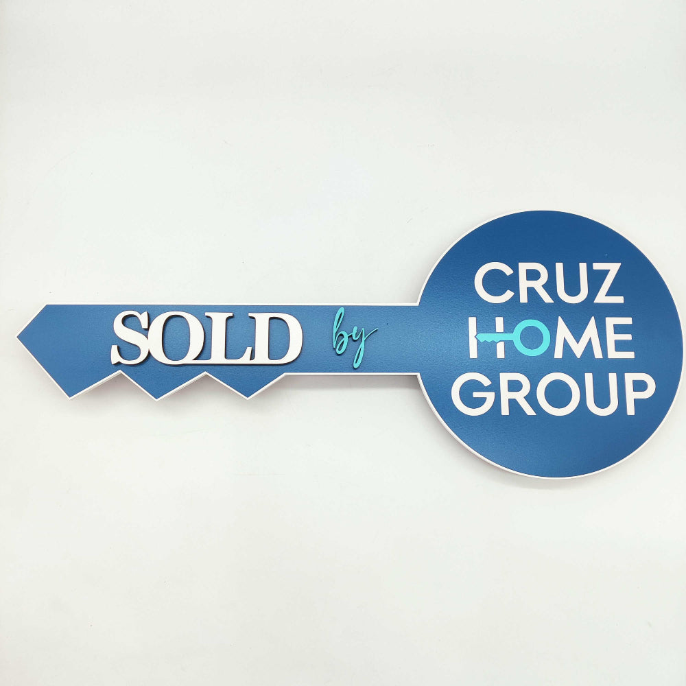 Navy Blue Round Realtor Sign "Cruz Home Group"