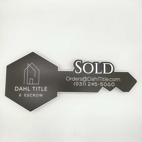 Minimalist Key - Shaped Sign "Sold"