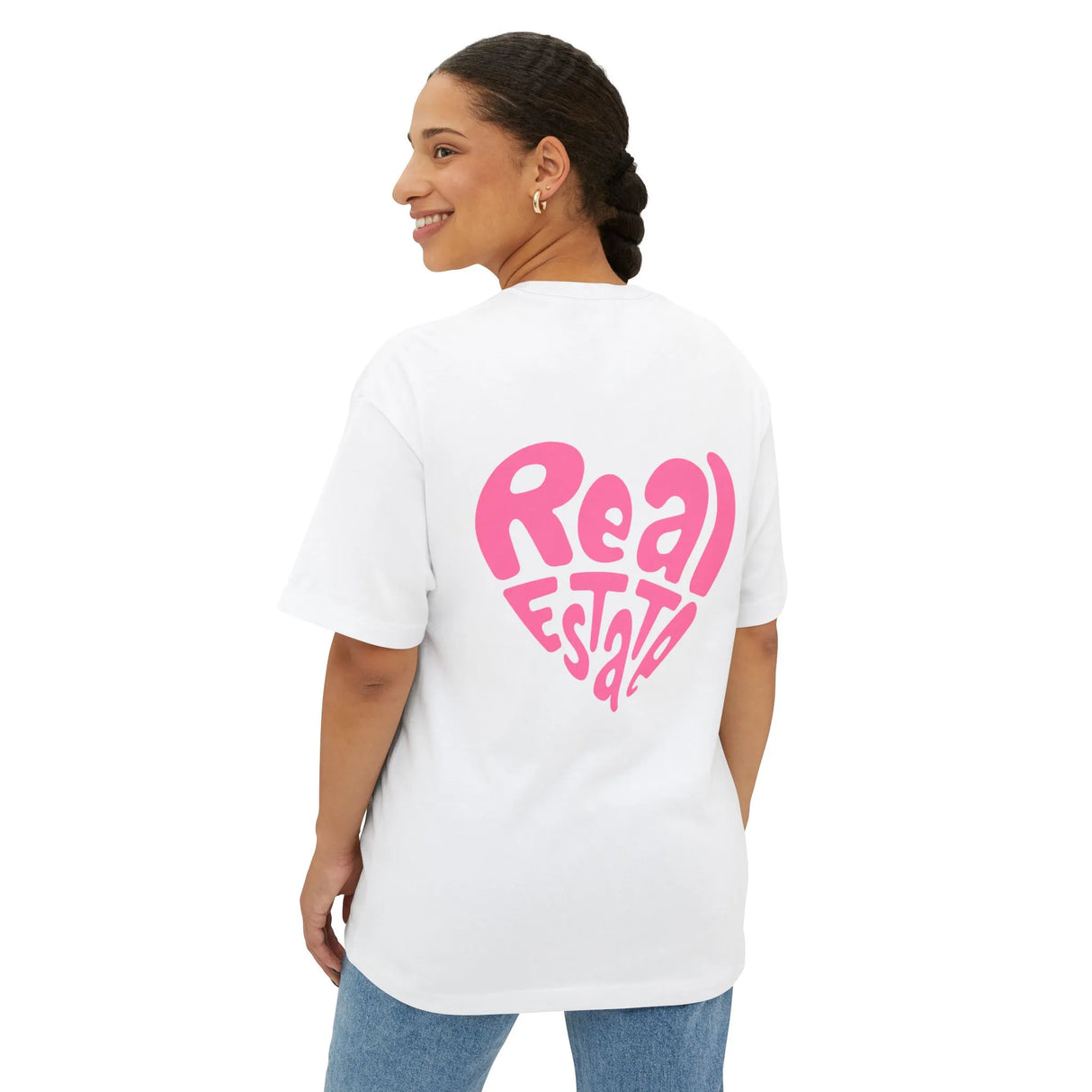 Real Estate T-Shirt "Real Estate" heart shaped text pink