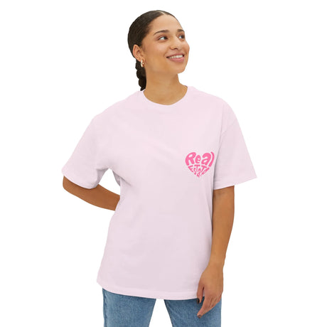 Real Estate T-Shirt "Real Estate" heart shaped text pink