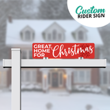 Rider Sign "Great Home For Christmas"