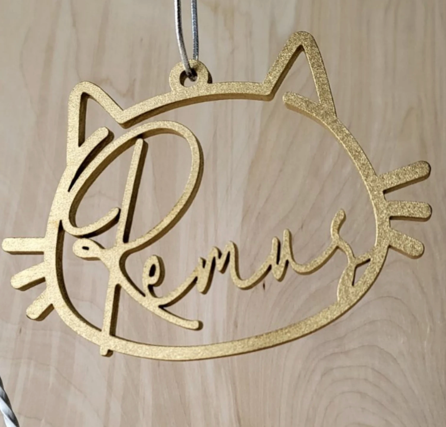 Personalized Merry Christmas Tree Ornament  "Cat"