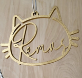 Personalized Merry Christmas Tree Ornament  "Cat"