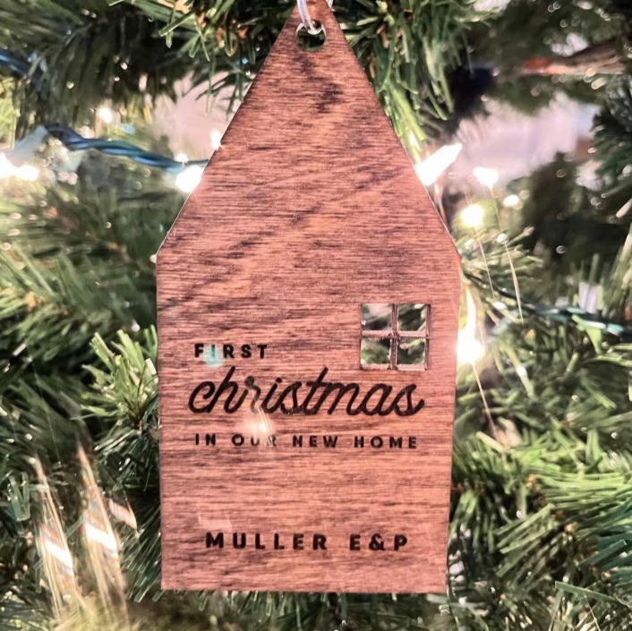 Personalized House Christmas Ornament With Logo