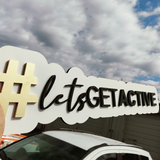 Hashtag Sign "let's get active"