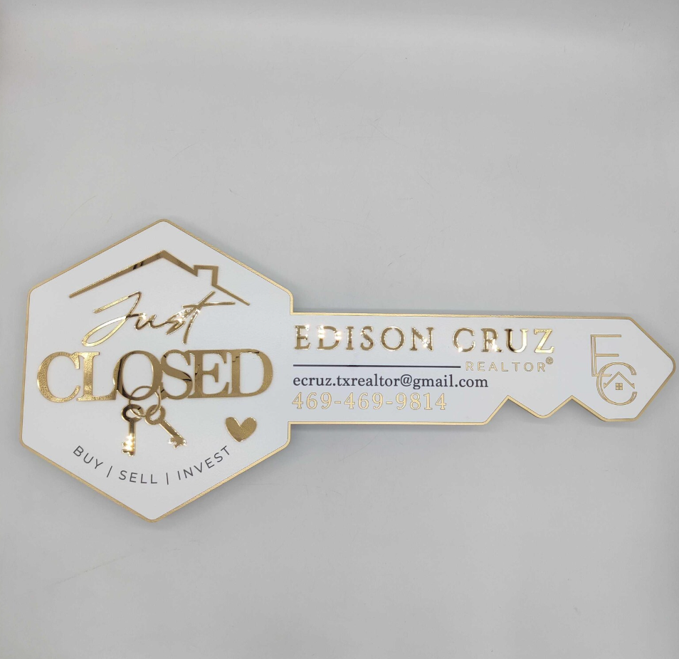 Mirrored Gold Sign for Real Estate Agents