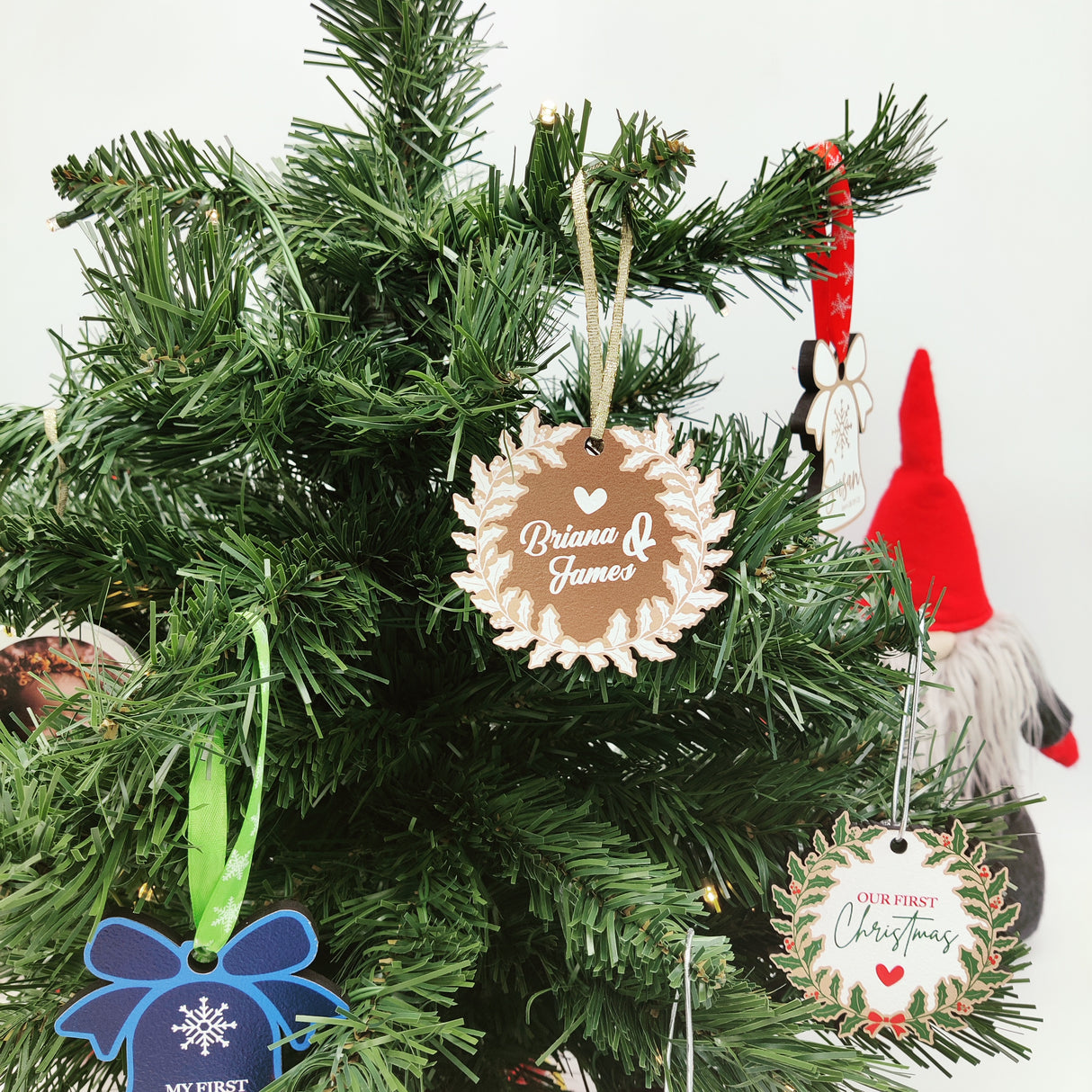 Christmas Tree Ornament with the couples names