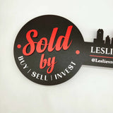 Round Shaped Key Sign «Skyline» Black