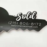 Black Key Shaped Sign "Sold" with Logo