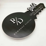 Black Key Shaped Sign "Sold" with Logo